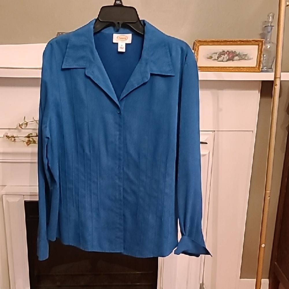 Talbots Teal Blue Button Down Shirt